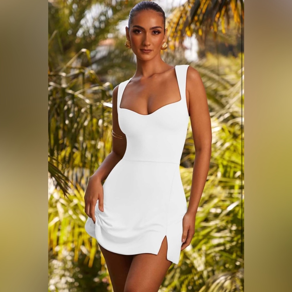 White A-line Bodycon Mini Dress